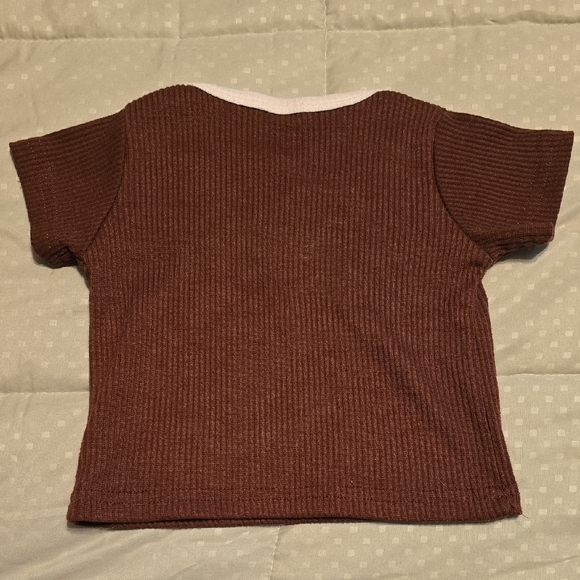 Brown Ribbed Baby Outfit - Picture 2 of 3
